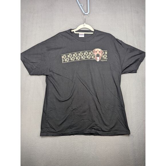 Vintage Hanes Rhodesian Ridgeback T-Shirt XL Black Dog Pawprints NOS - Picture 2 of 9